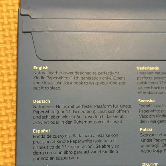 NWT Amazon Kindle Paperwhite Navy Leather COVER ONLY - Picture 4 of 10